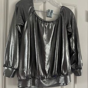Metallic Silver Women's Blouse